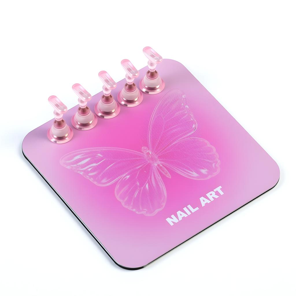 Nail Holder for Painting Nails Heart Nail Stand for Press ons/Nail Display&Practice 2In1 Mixing Color Drawing Pallet Nail Suppli