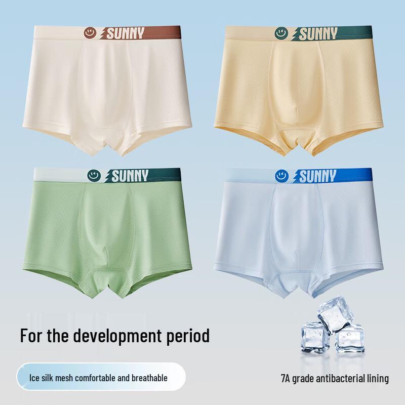 Fen Teng Men's Ice Silk Seamless Antibacterial Boxer Briefs