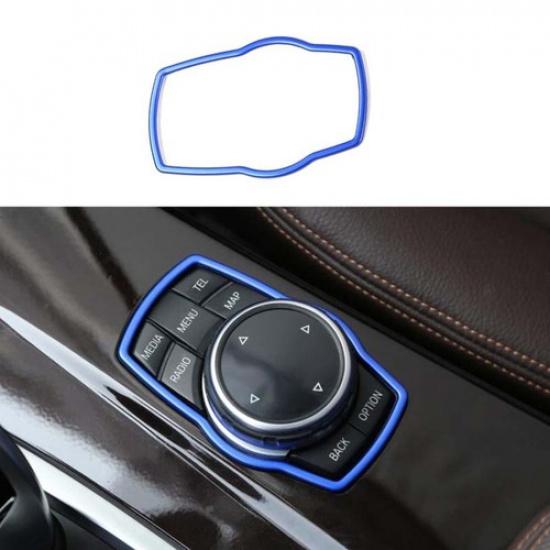 Knob Frame Trim 2018- Console Multimedia For BMW X3 G01 X4 G02 Blue Aluminum