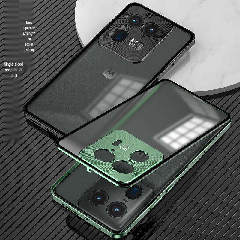 Motorola X40/X50Ultra Aluminum Alloy Snap Button Phone Case