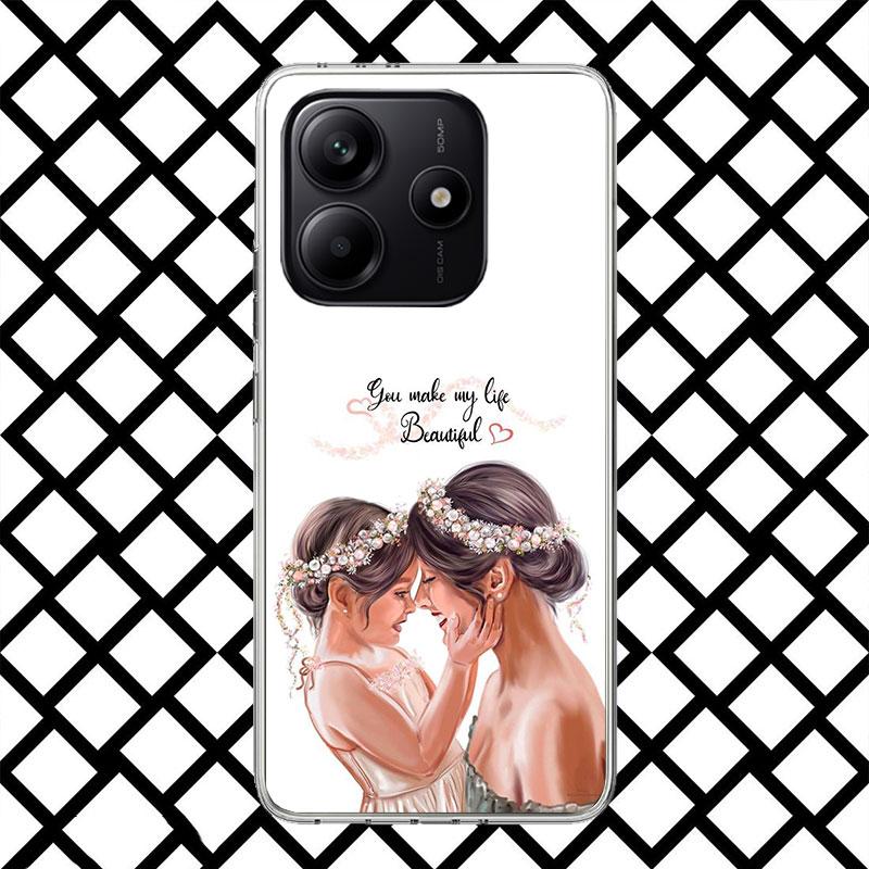 Mama Baby Mädchen Handyhülle für Xiaomi Redmi Note 15 14 14S 13 12 12S 11 Pro Plus 11E 11T 11S 10S 5G Weiche Hülle Fundas Redmi Note