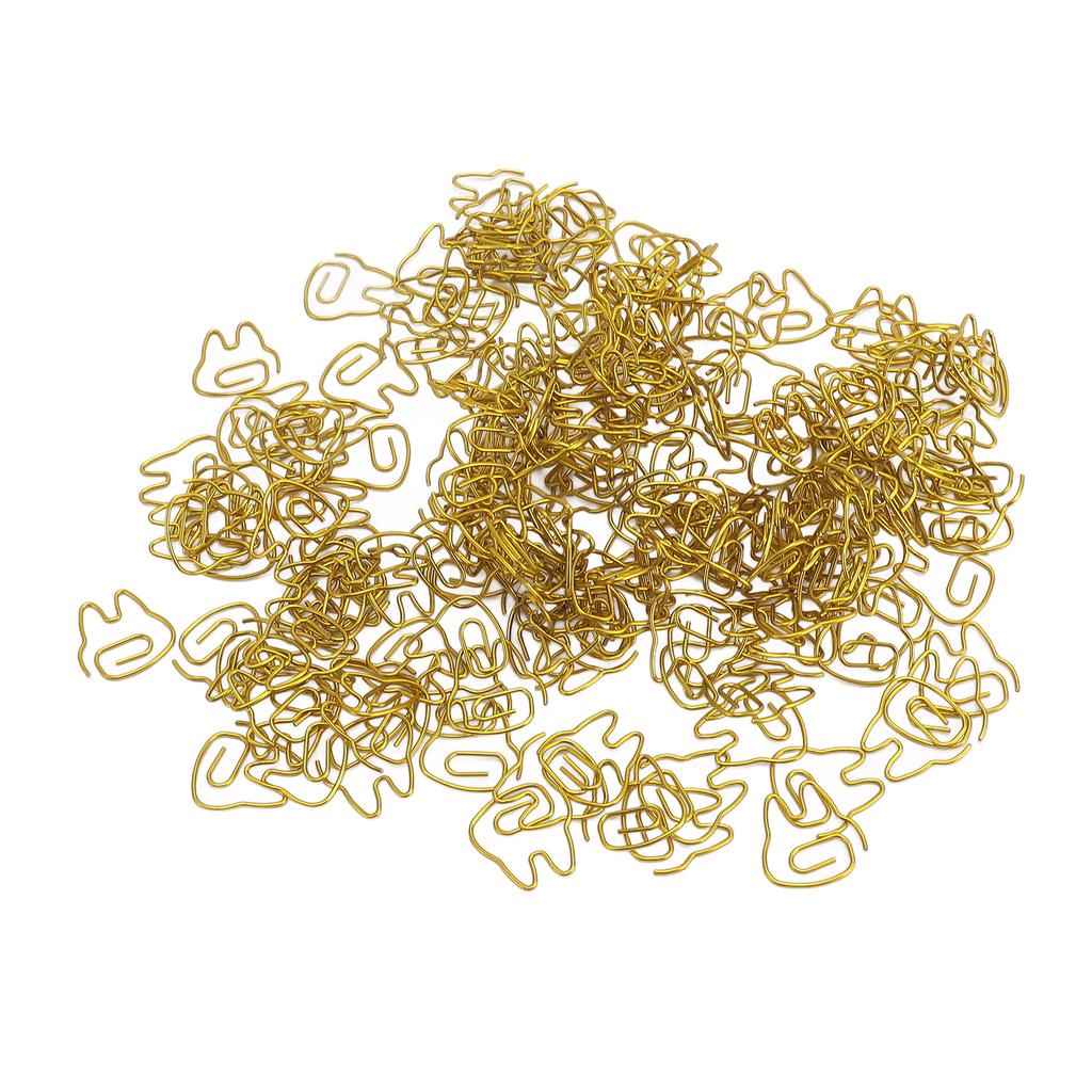 200 Pcs Cat Paper Clips Gold Iron Electroplating Cute Animal Shaped Paperclips for Home School