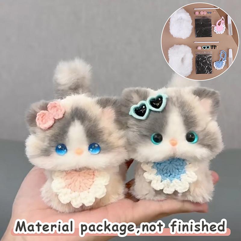 Creative Handmade Twisty Stick Little Cat Doll Pendant Toy Plush Gifts Diy Material Package Keychain For Handicraft Enthusiasts