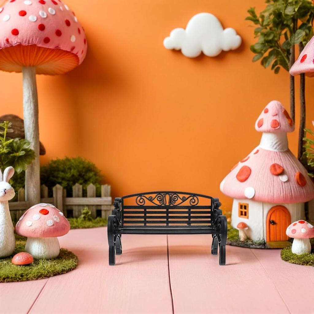 Miniature Bench Models 8.66In Dollhouse Furniture Park Bench Ornaments Lightweight European Style Fairy Garden Decoration