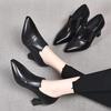 High-heeled Single Shoes Women's 2025 Spring New Black Pointed Deep-mouth Thin-heeled Versatile Patent Leather Women's Shoes Fashion Single Shoes