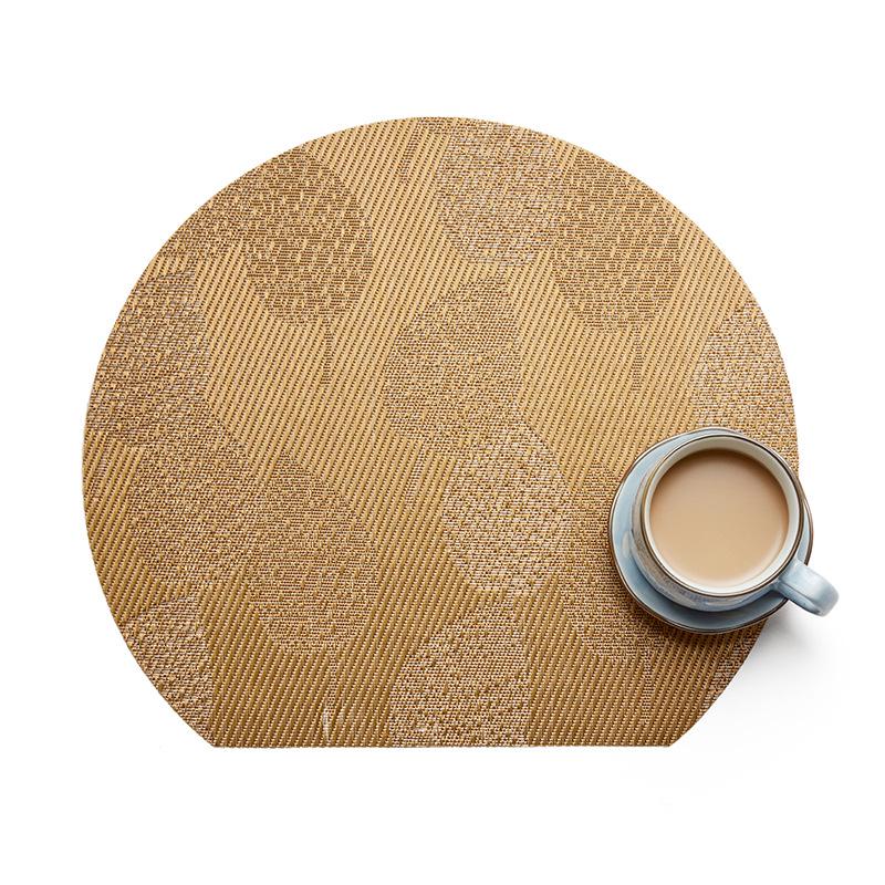 

Pack of 4pcs Table Placemats PVC Table Mats Heat Insulated Pad Dinner Table Decor Leaf Design 35x31cm