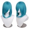 40cm Anime Synthetic White Purple Cosplay Wigs Short Green Hair Straight Silver Wig Pink Hairpiece Short Wig with Bangs