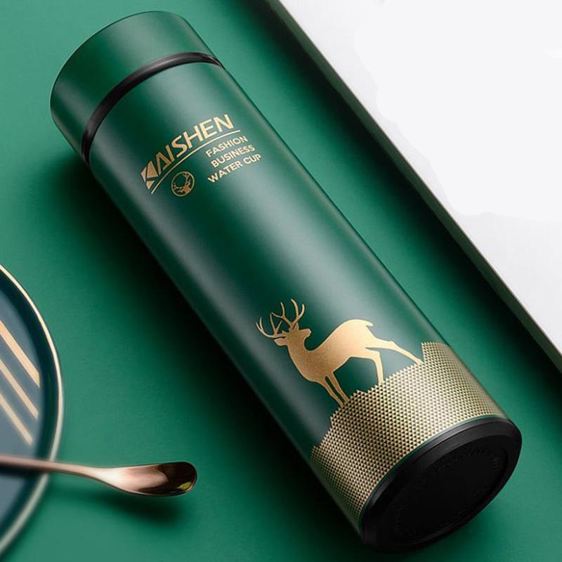 Potiskovací vakuová láhev Lucky Deer 304 z nerezové oceli Láhev na kávu a čaj na vodu 500 ml Domácí venkovní sportovní pohár na vodu