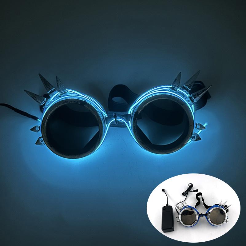 Occhiali da Sole Alieno LED Divertenti Accessori Costume Lenti Nere Occhiali Luminosi per Donne Uomini Bambini Bambine Occhiali per Halloween