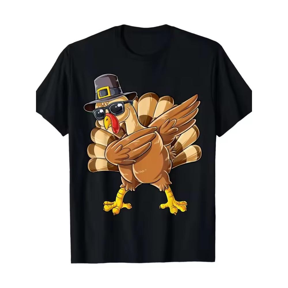 

Men s Fashion Summer Short Sleeved T-shirt Comfortable Loose Large Animal Chicken Printed Creative Fun T-shirt 6XL