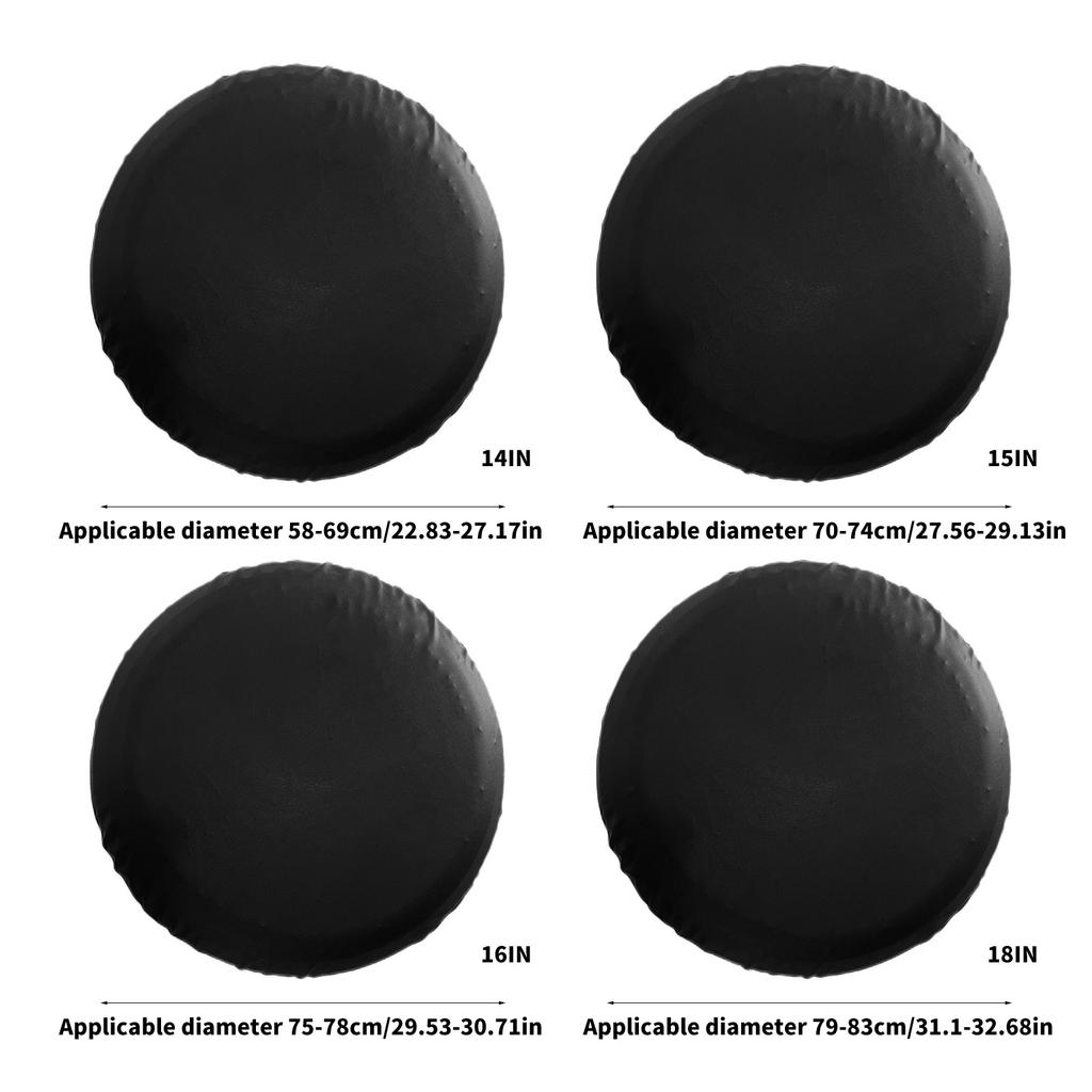 Strong Black Spare Tyre Cover Easy to Install Lychee Pattern Spare Tire Protector for SUVs Trucks & Off Road Cars