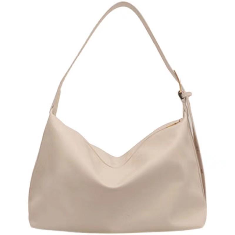 Lazy Style New Large Capacity Shoulder Bag for Women's College Style Simple Solid Color Pu Tote Bag Commuting Versatile Crossbody Bag