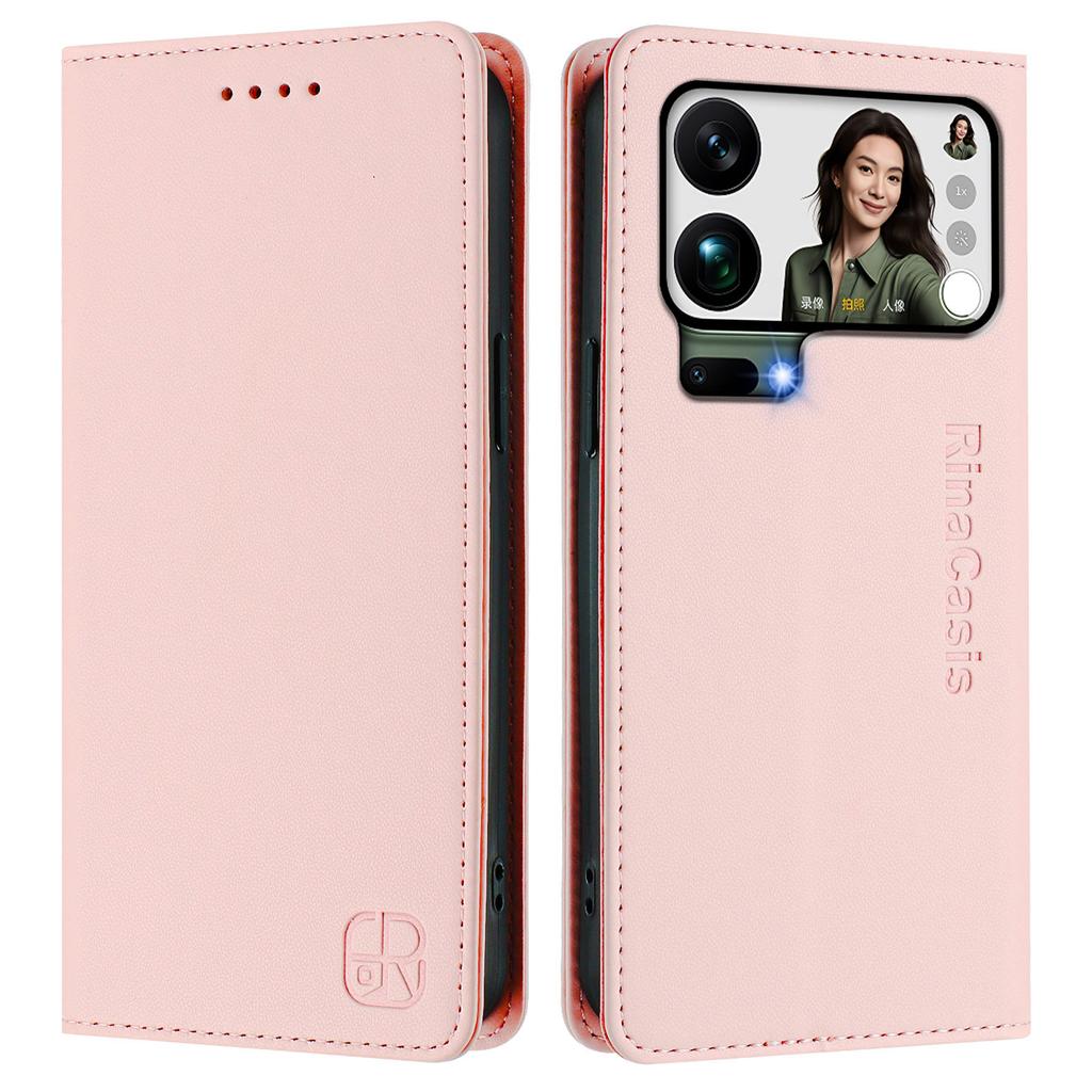 For Xiaomi 17 Pro Max Leather Case RINACASIS RC01 Phone Cover with RFID Blocking Wallet Stand