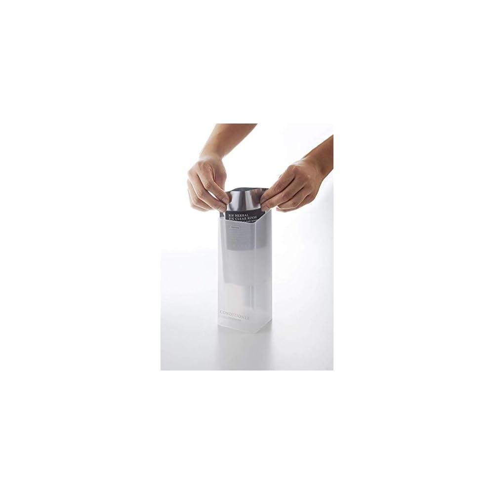 Yamazaki Shampoo Dispenser, Clear, 500ml (Holds original pouch), Pump Type, for Shampoo,