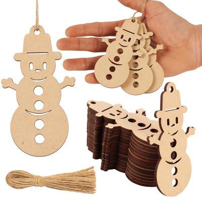 Inkdotpot 40 Stück Engel-Holzornament mit Löchern, 8,9 cm, unbehandelt, vorgebohrt, Naturholzscheiben zum Basteln aus Holz