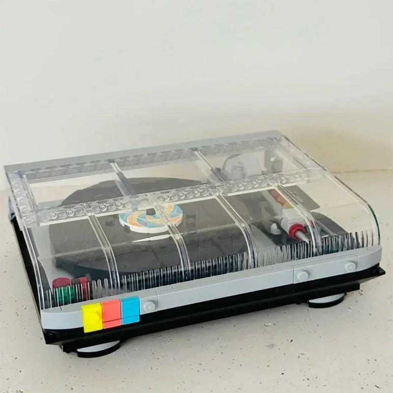 MOC Classic Festival Retro Record Player Building Blocks Model Music Player Assemble Bricks Birthday Toy Gift For Kid Adult