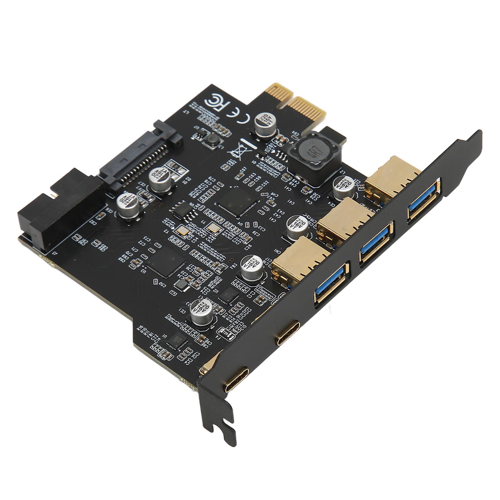 

Карта розширення PCIE 1X до USB 3xUSB3.0 2xType C 19pin 5-портова карта-адаптер розширення для ПК