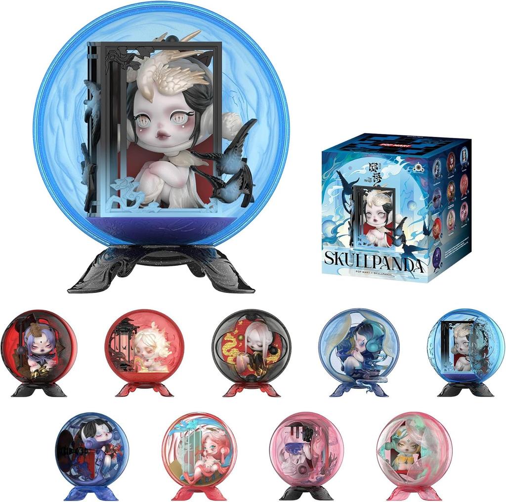 POP MART SKULLPANDA The Mirage Series Figures Blind Box Figures, Random Design Mystery Desk Accessories, Single Box