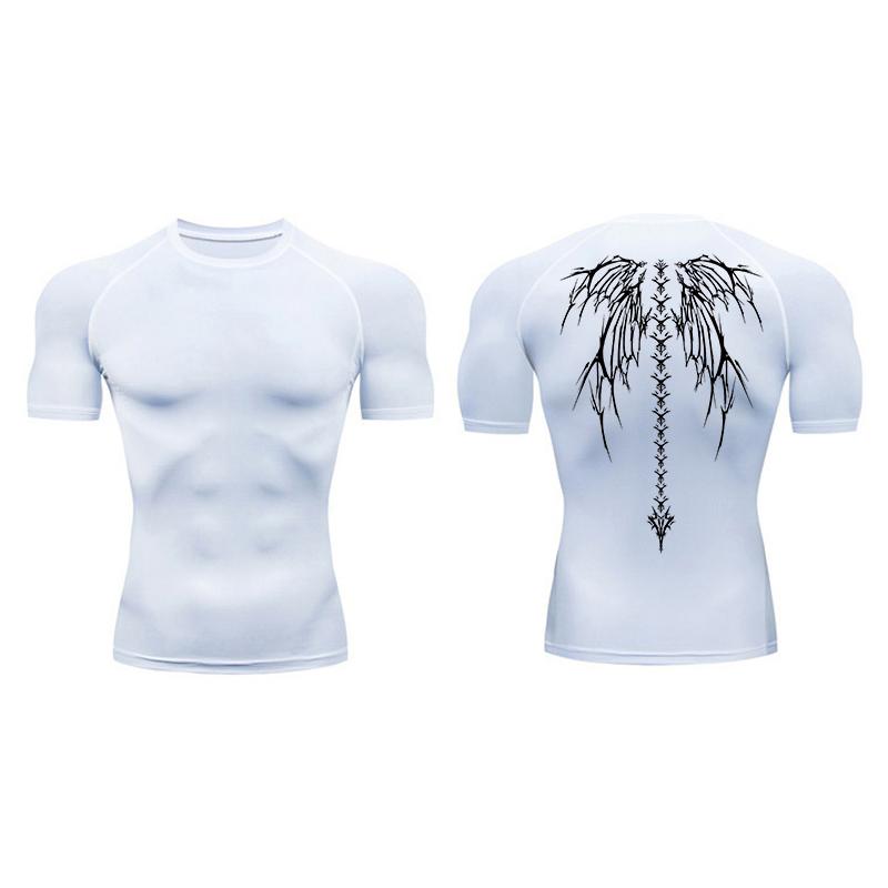 Graphic Compression Shirts for Men Short Sleeve Rash Guard Gym Workout Tshirt Tees Athletic Quick Dry Baselayer Undershirts Tops