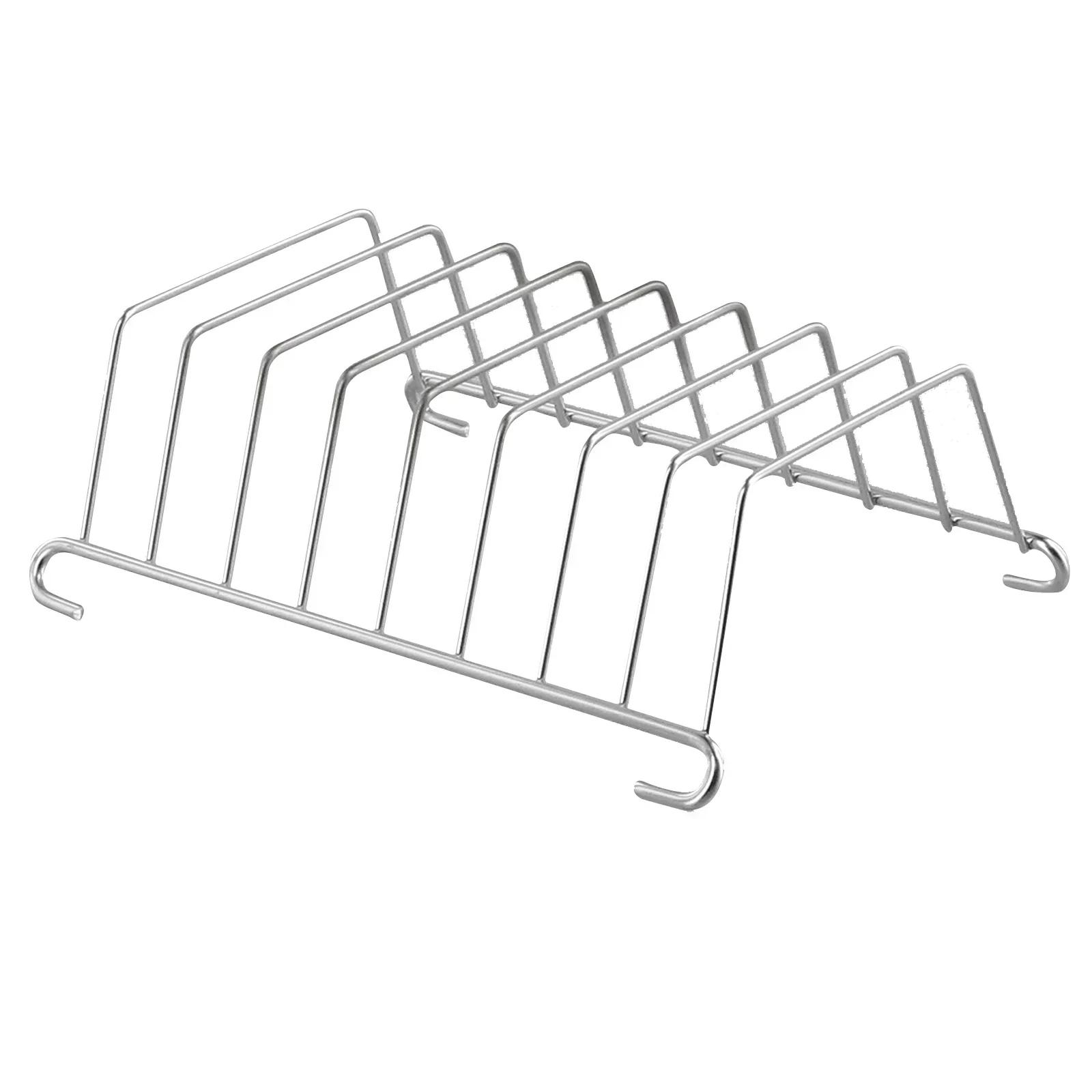 

1pc Slice Toast Rack Stainless Steel Bread Display Loaf Stand Air Fryer Accessories Slots Rectangle Food Display Tool 14.8cm 2