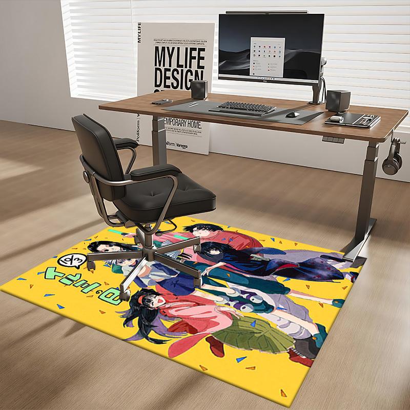 1pc Hunter x Hunter Carpet - Killua & Leorio Design Office Chair Mat, Anti-Slip Rug for Desk, Home Decor, Living Room, Bedroom, Game Room, Birthday Gi