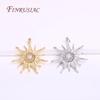 18K Gold Plated 33mm Big Sun Flower Pendant Wholesale,High Quality Brass Metal Inlaid Zircon Sun Charms DIY Jewelry Making 