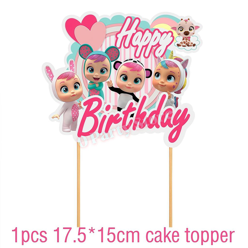 Cry Babiesed Birthday Party Decorations Tableware Plate Cup Balloon 1St Year Boy Girl Birthday Decor Baby Shower Supplies Gifts
