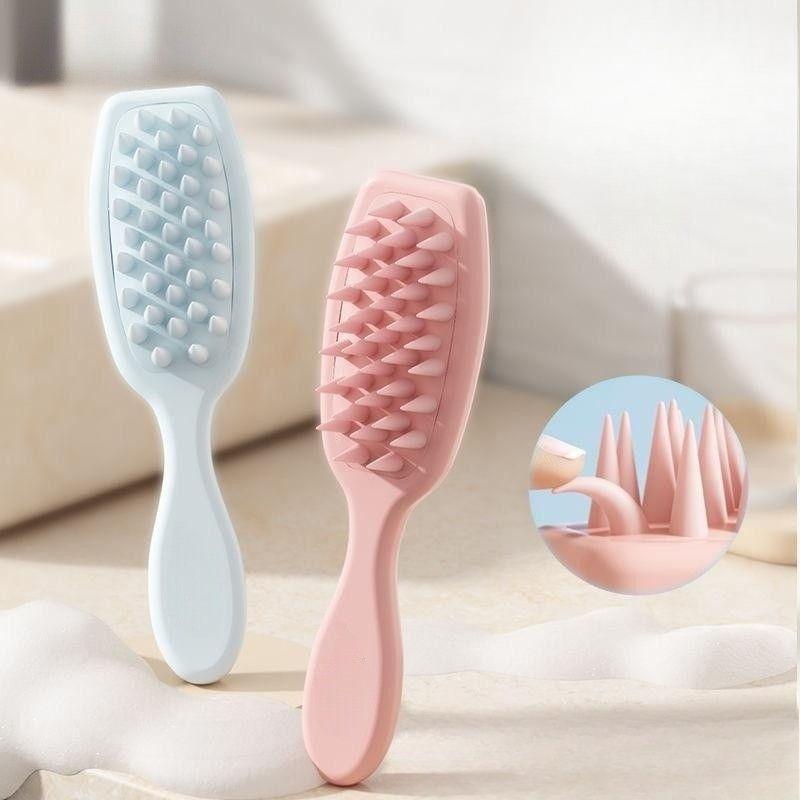 Long-handled Shampoo Comb Silicone Adult Scalp Scratching Cleaning BrushShampoo Massage CombShaped Comb