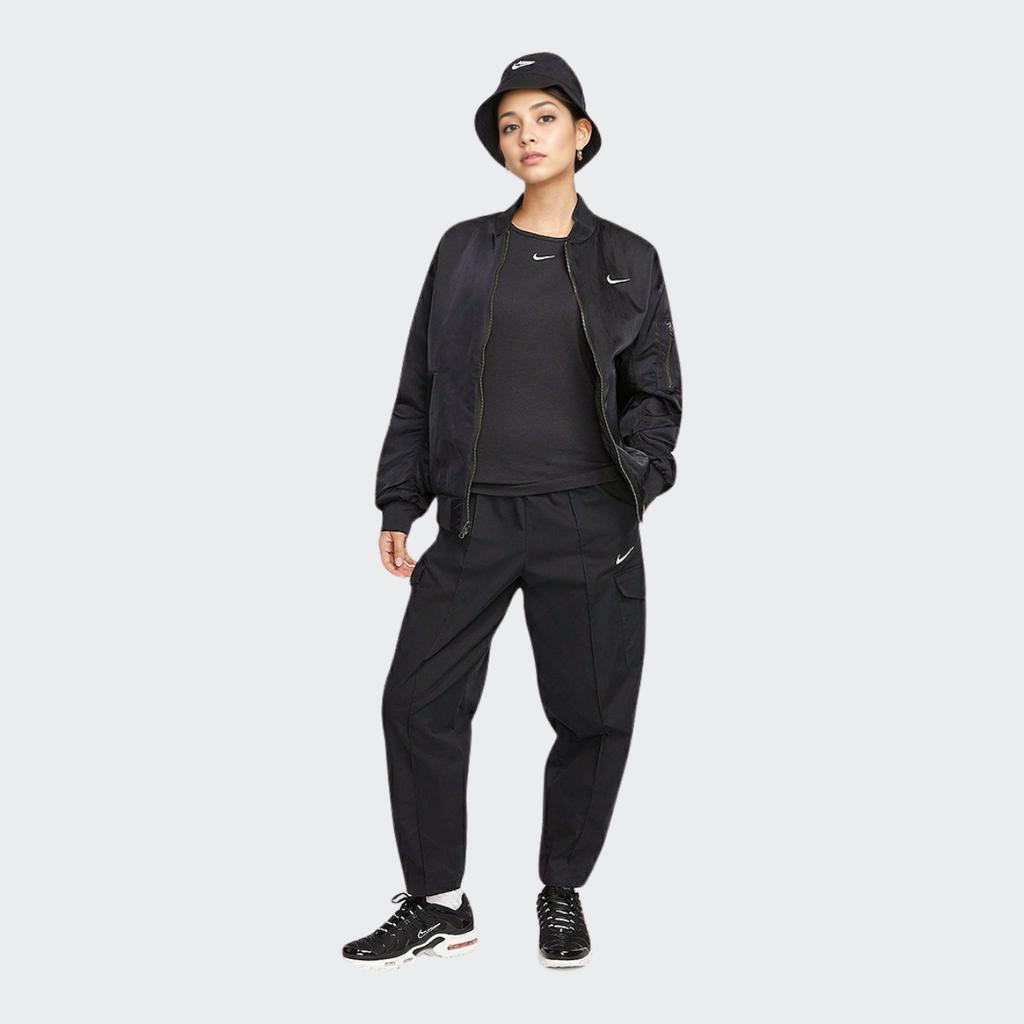 Nike Embroidered Logo Reversible Zip-Up Long Sleeve Jacket Women Jacket Black DV7877-010