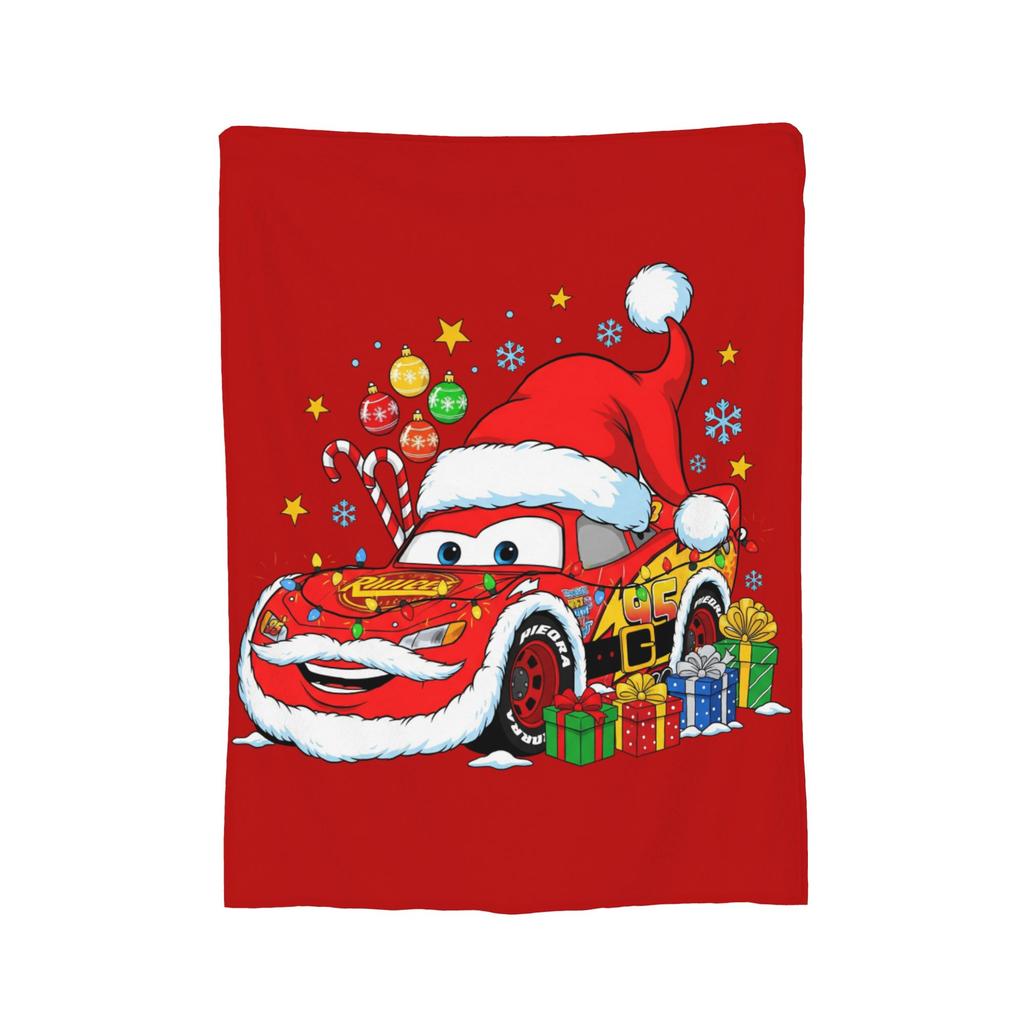 Lightning Mcqueen Cars Christmas Blanket Fleece Spring/Autumn Multi-function Warm Throw Blanket for Sofa Couch Rug Piece