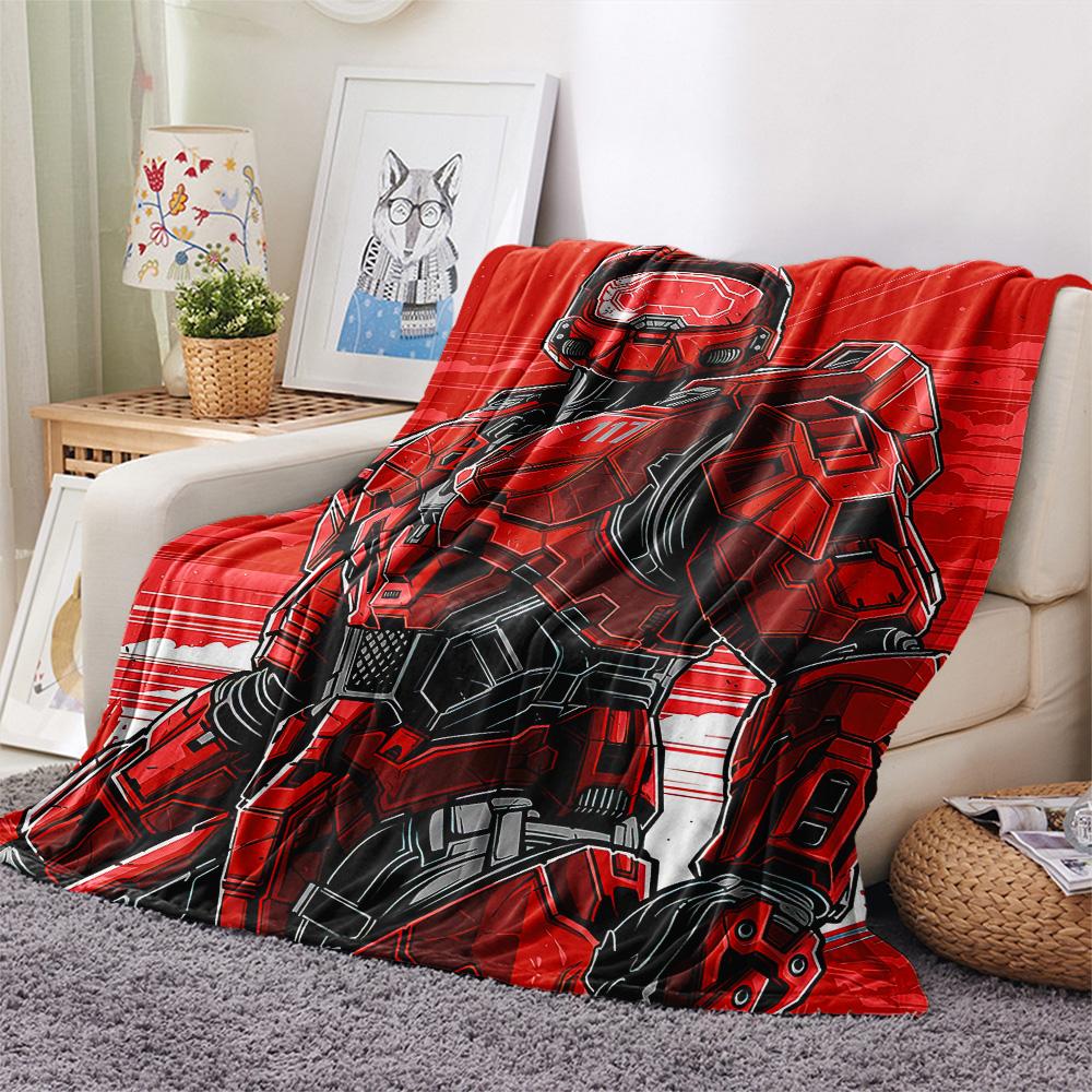 Master Chief  Print Flannel Blanket, High Quality Comfortable for All Seasons, Home Decor, Warmth and Comfort