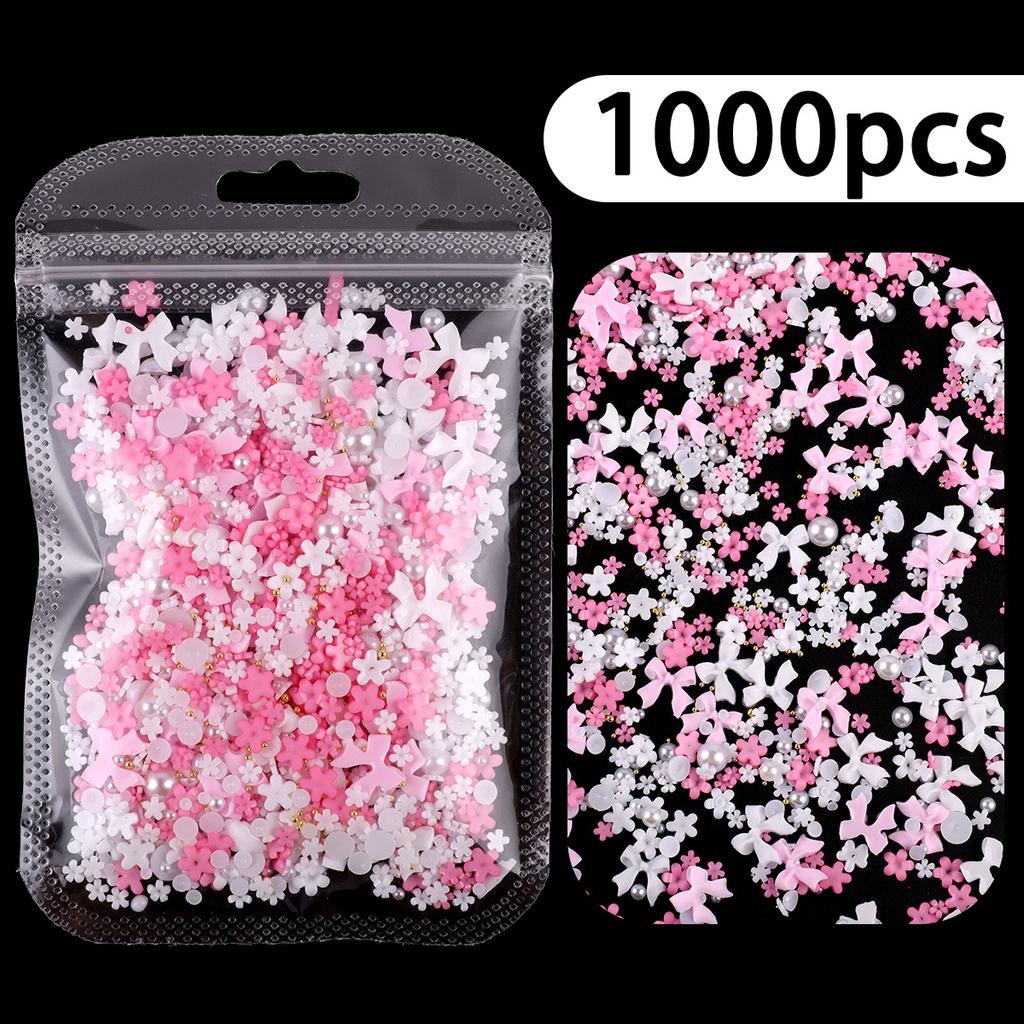 Christmas Velvet Red White Resin Bow New Year'S Nail Art Jewelry Mixed Set Accessories