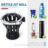 Motorcycle Handlebar Drink Cup Holder Plated And Rubber Chrome/Black Mount For Harley Davidson Passenger Water Bottle Holder With Mesh Basket For