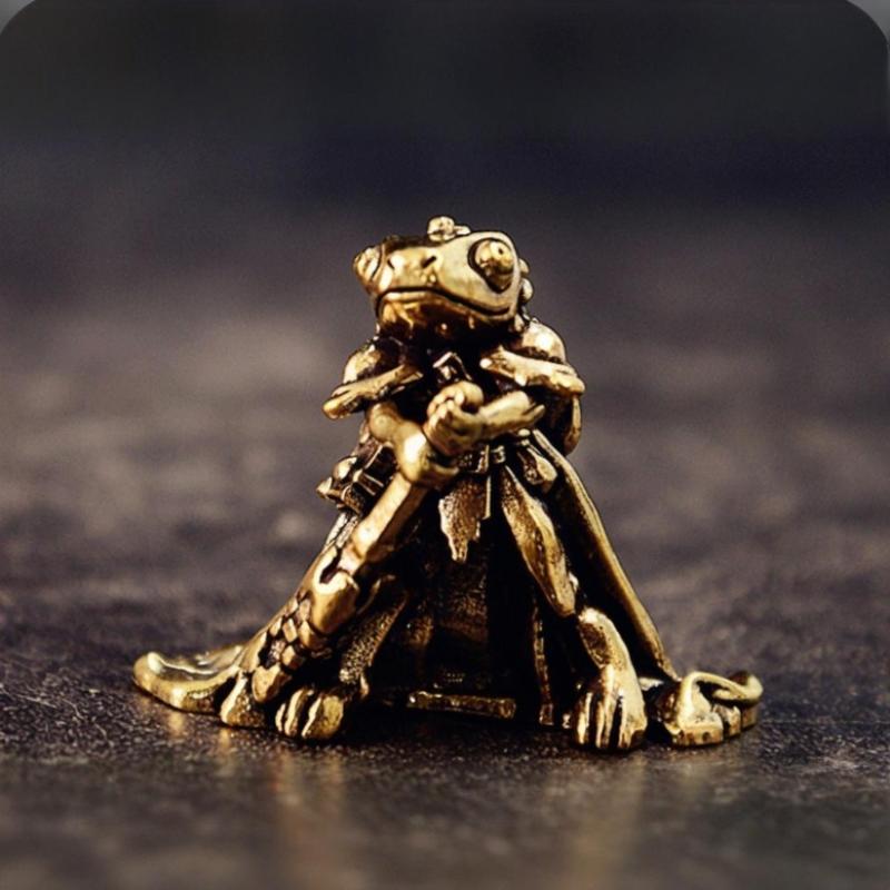 Vintage Brass Frog Statue Miniature Frog Sculpture Antique Animal Figurine Tea Pet Home Office Decor Ideal For Collectors