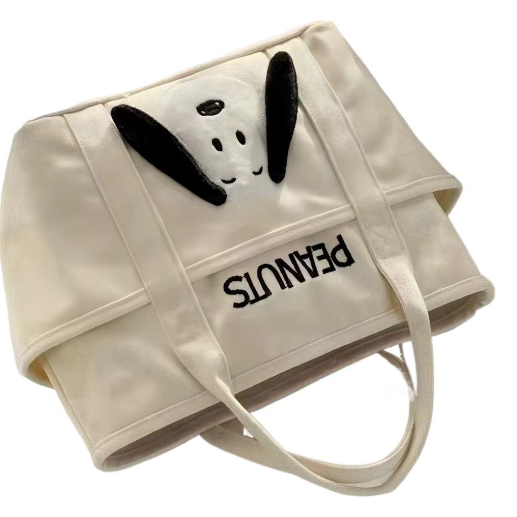 Snoopy Canvas-Tragetasche mit großer Kapazität: Niedliche Cartoon-Multifunktionstasche für Mütter