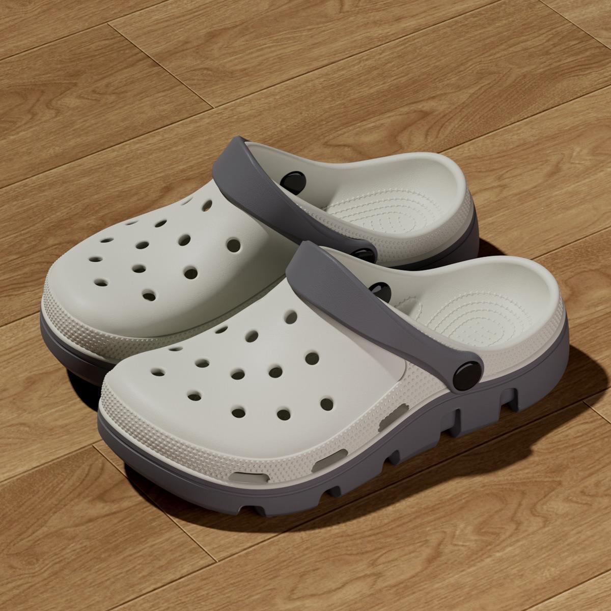 

Summer Women Clogs Shoes Beach Garden Thick Bottom Sandals Fashion Comfortable Non-Slip Slippers Indoor Outdoor Men Hole Shoes 40-41 сірий