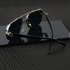 Unisex Retro Metal Frame Fashionable Glasses with Gradient Lenses