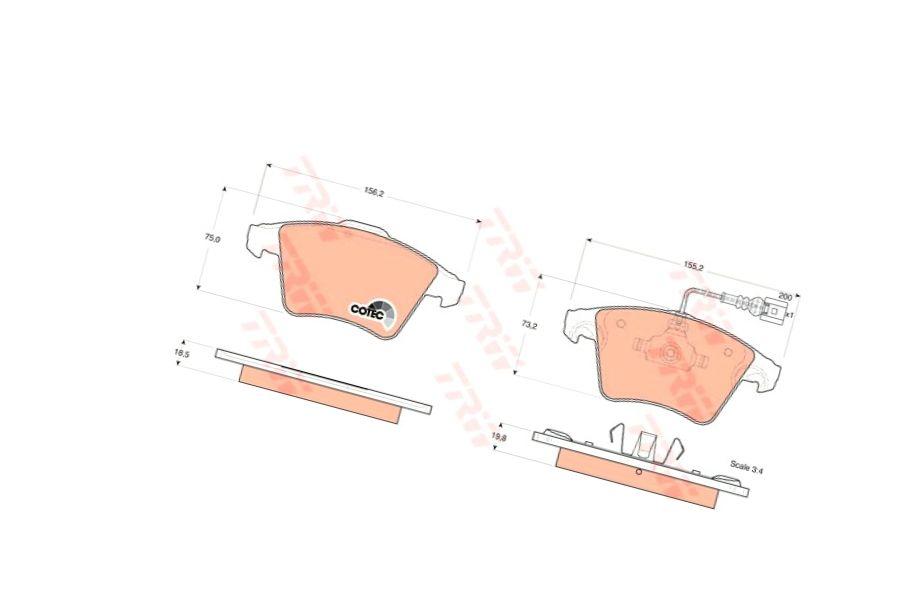 Trw Gdb1555 Trw Brake Pads Front