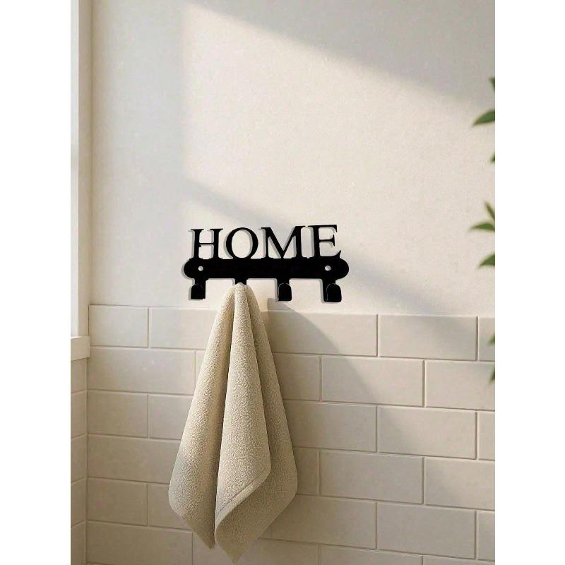 Wall Mount Key Holder with 5 Hooks Rust Resistant Metal Entryway Organizer for Keys Coats Hats Home Decor Gift