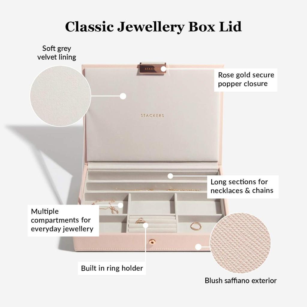 STACKERS LONDON Classic Jewelry Box with Lid, Blush Pink / Stackers BLUSH Classic Lid