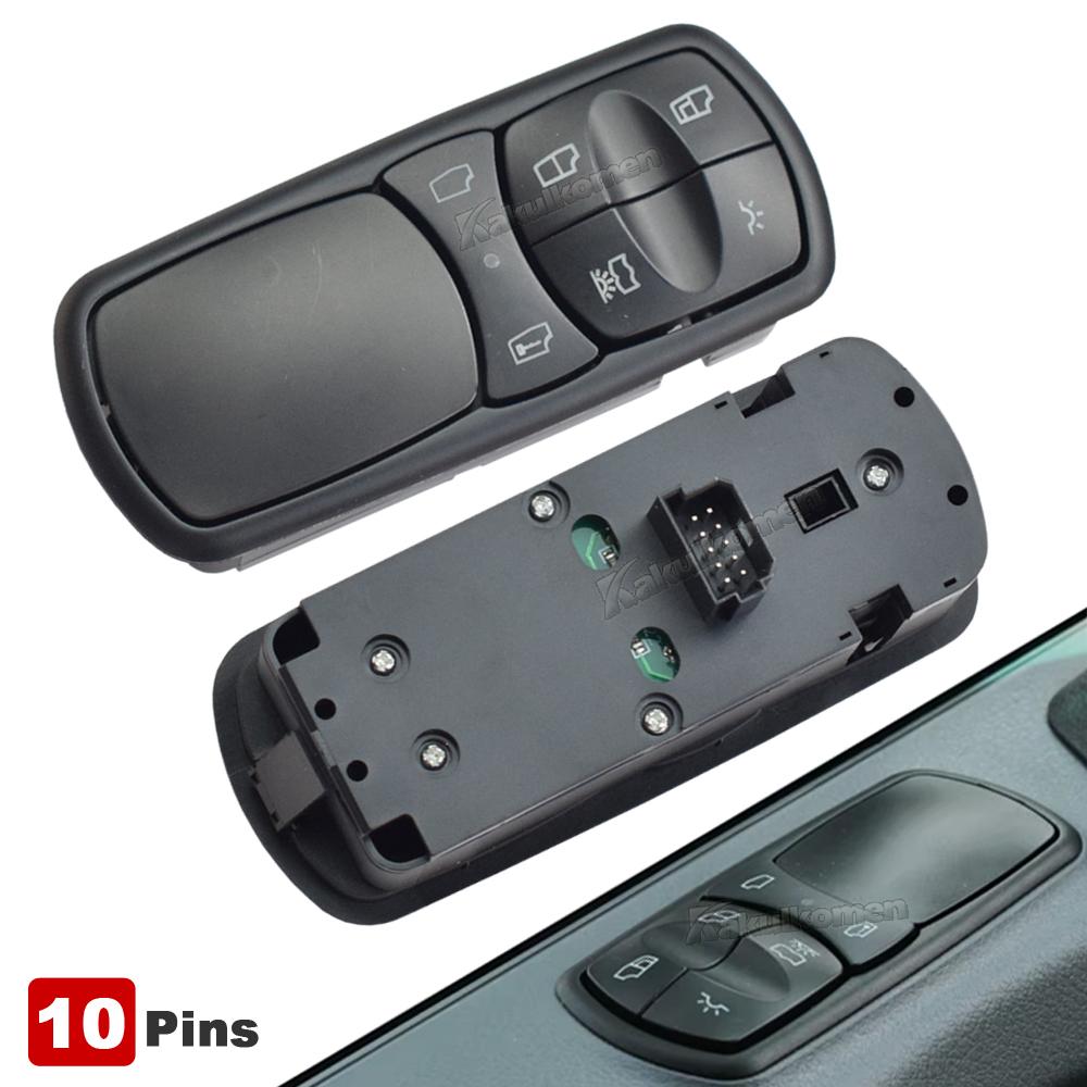 

A9438200197 A9438200097 10 P Right Hand Driving Electric Master Window Control Switch For Mercedes Benz Actros MP1 MP2 Truck No Folding