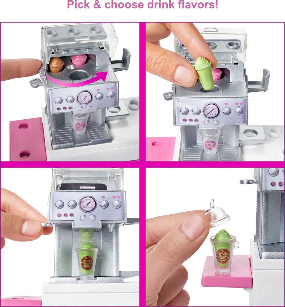 barbie Coffee Shop Doll Doll and Accessory for Ages 3 and Up Dress-Up (with Set) (GMW03)