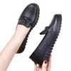 Loafers Women's One-pedal Single Shoes 2025 Spring Round Head Flat-soled Leather Shoes Soft Leather Non-slip Soft-soled Mother Shoes