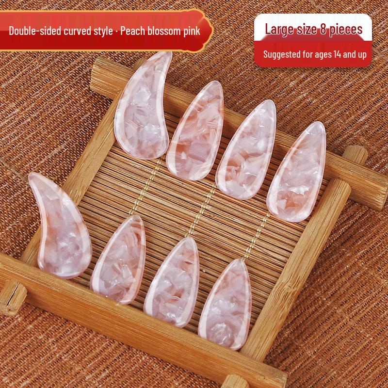 Authentic Tortoiseshell Colored Guzheng Fingernails for Children - Professional Performance Grade, Medium Size