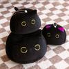 Cute black cat throw pillow down cotton black cat doll simulation kitten pet doll plush toy