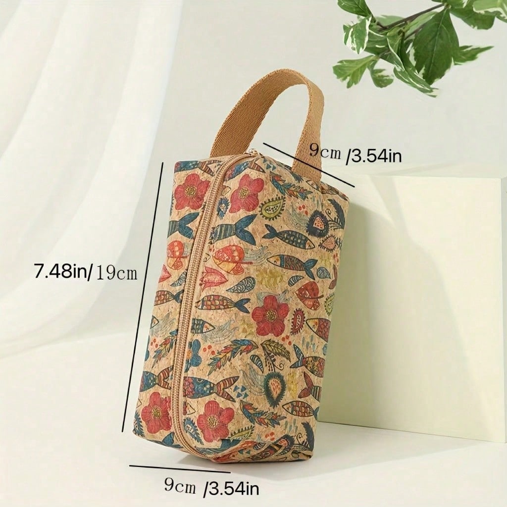 Large Capacity Makeup Organizer Bag with Floral Print - Elegant Cosmetic Case, Spacious Travel Toiletry Bag for Women & Men, Makeup Brushes, Lipsticks