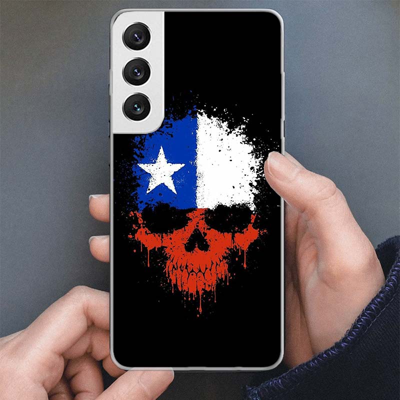 Chile Flag Phone Case For Samsung Galaxy S25 S24 S23 S22 Ultra S21 S20 FE S10 Plus S10E + S25U Soft Cover Shell