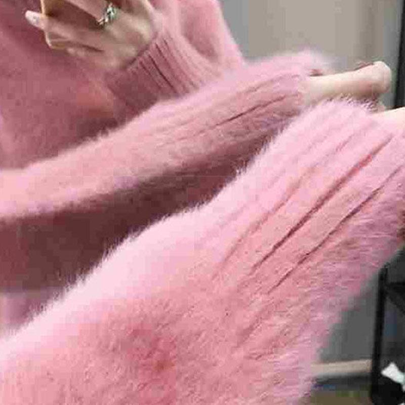 Buy Autumn Winter Knitted Mohair Sweaters Female Pullover Plus