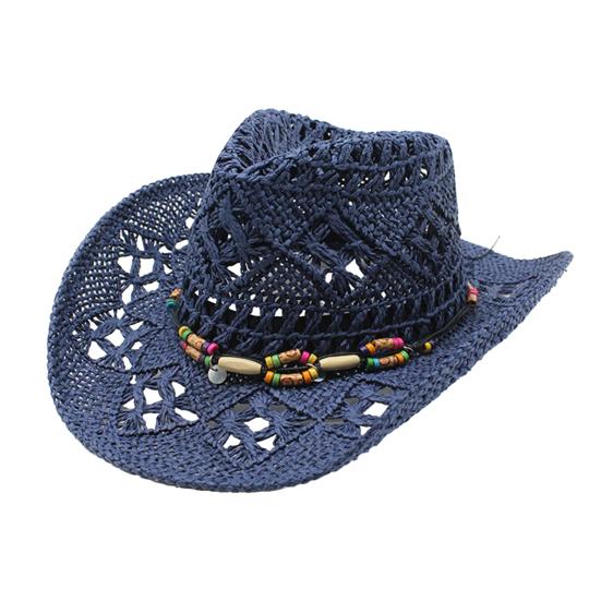 

Соломенная шляпа с защитой UPF 50+, регулируемым ремешком на подбородке, декором из бусин, ажурным дизайном, дышащей тканью, ретро-джинсовой соломенной шляпой