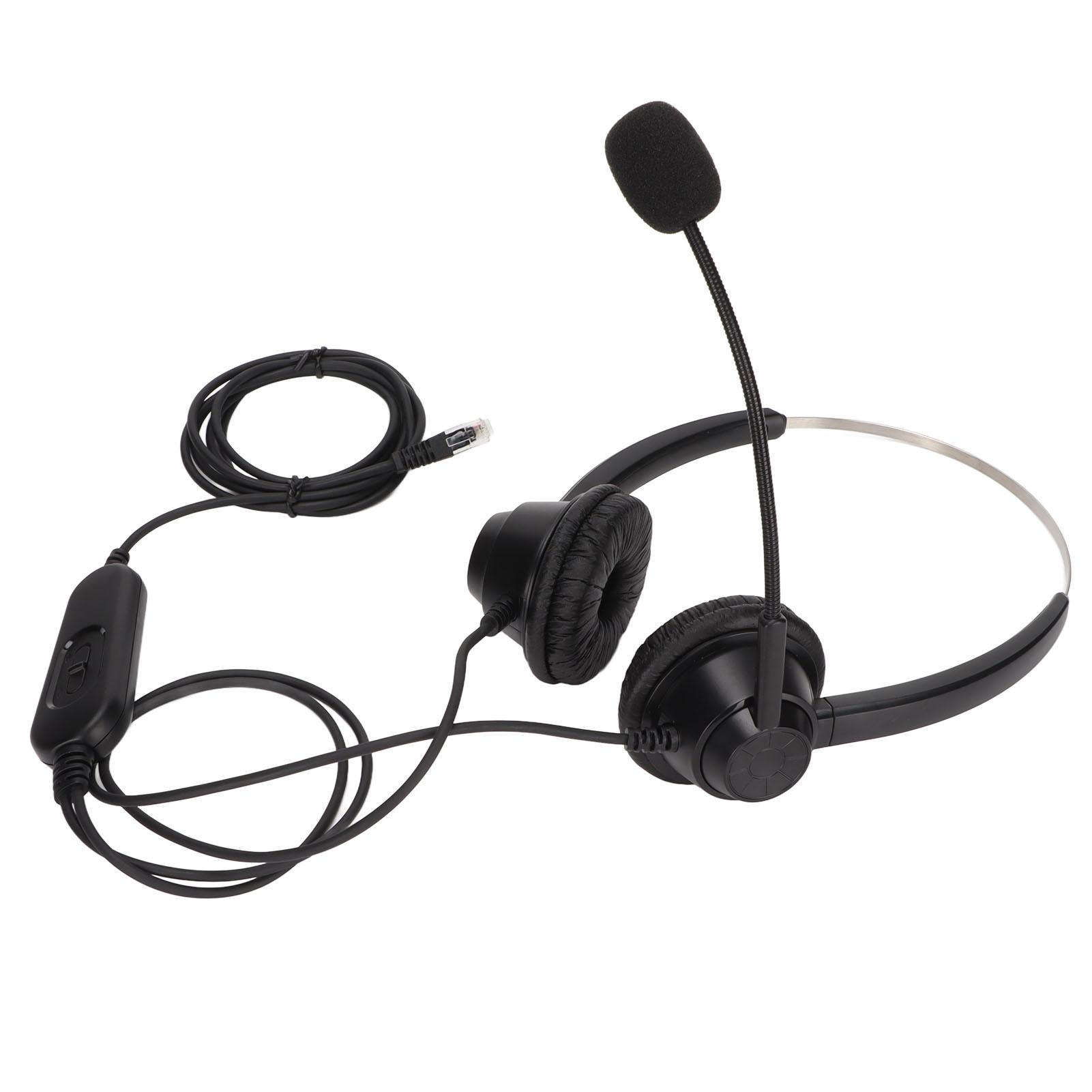 

H360DRJ9MVA RJ9 Business Headset Binaural Phone Headphone with Mic Mute Adjustable Volume and 6
